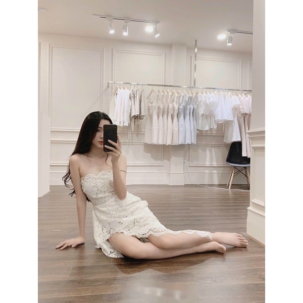 Váy body ren 2s xẻ tà eo