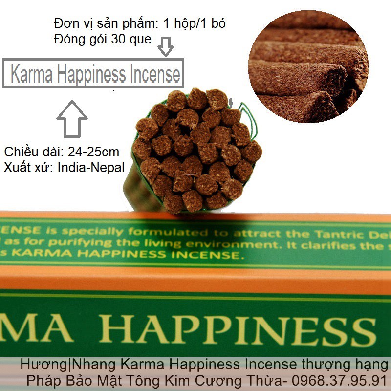 |Nepal-Ấn Độ| Nhang/hương KARMA HAPPINESS bản hộp cứng cao cấp