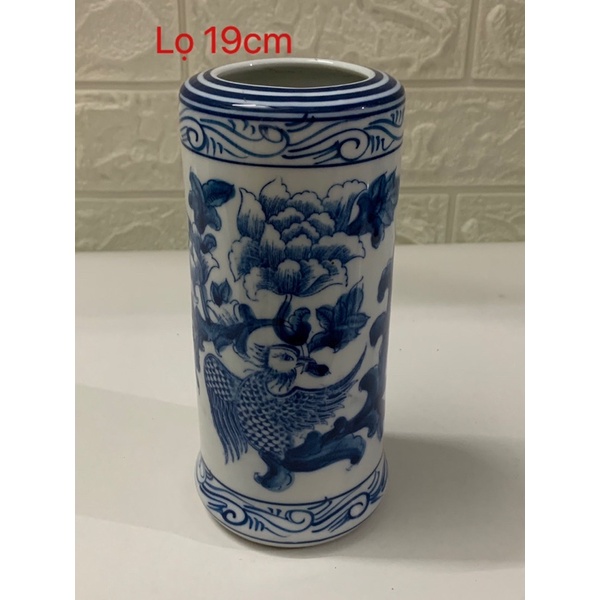 Lọ Cắm Hương Bát Tràng Hoạ Tiết Hoa Sen Men Đep