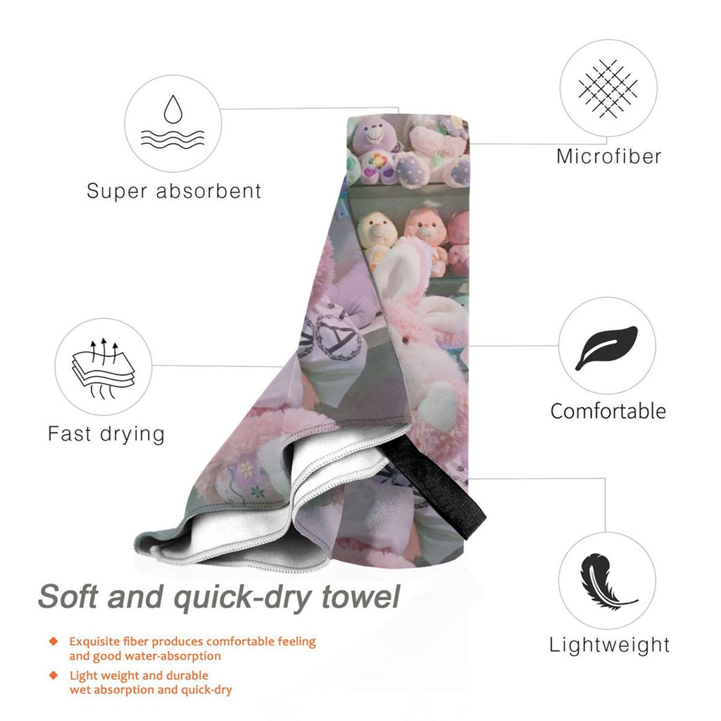 【In Stock】 BlackPink Jisoo Cute Life Photo Towels Multifunctional Quick-drying Towels Fashion Printed Pattern Towels Unisex Style Comfortable Soft Absorbent Superfine Fiber Absorb Water and Sweat Towel For Sports Travel Daily Life