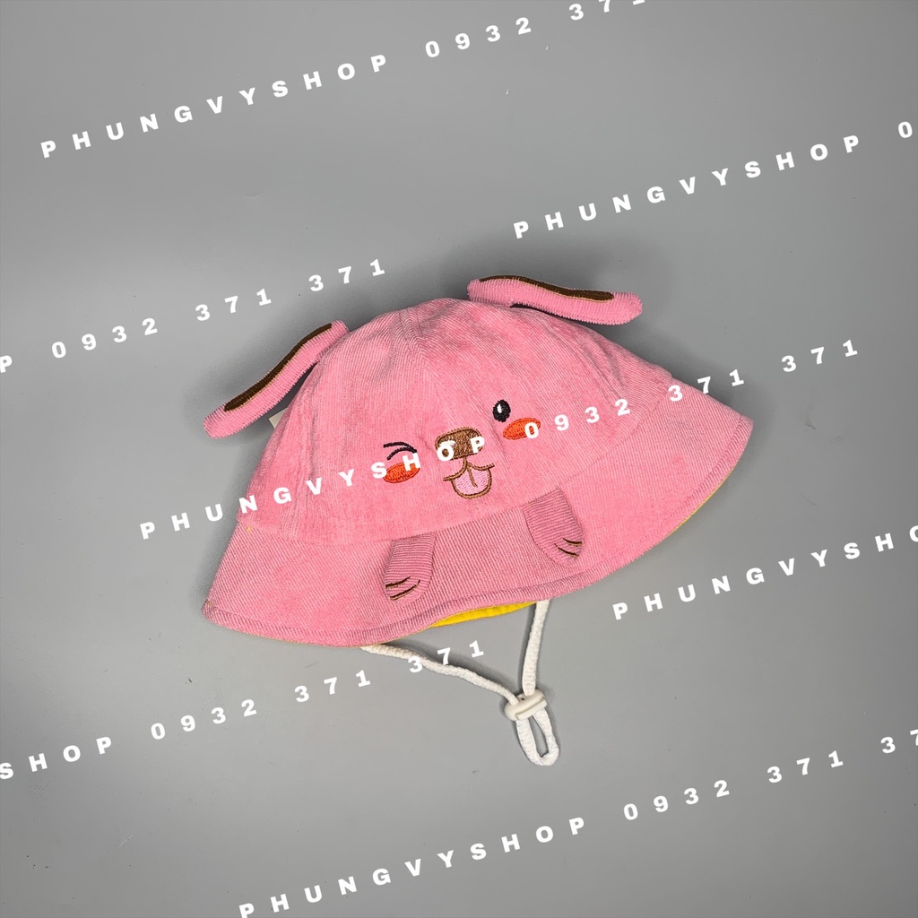 Bé 1-2.5 Tuổi/ Vòng đầu 49cm- Mũ tai bèo vành cực dễ thương BO BÉ CÚN NHÁY- Nón bucket
