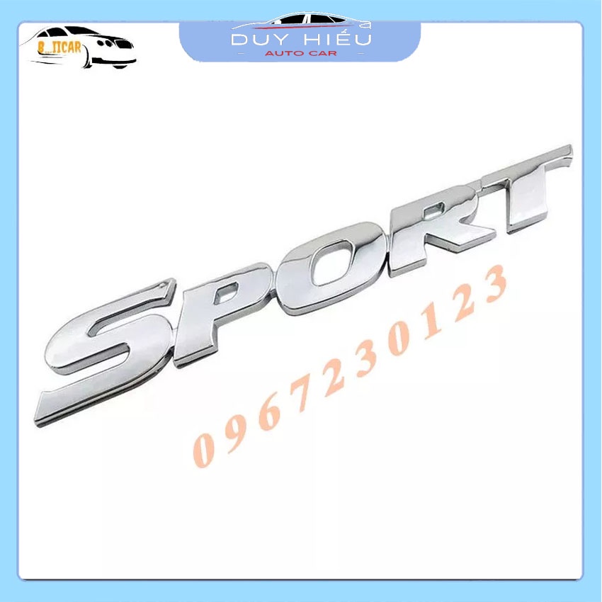Tem chữ nổi Sport dán trang trí ô tô hàng đẹp chất lượng tuyệt hảo