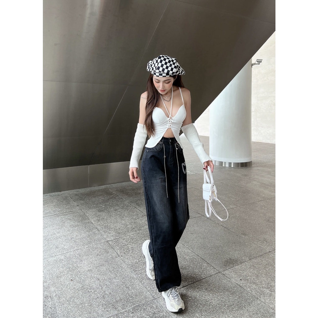 Áo 2 Dây Đan Cut Xẻ Táo Bạo LSEOUL A2562 Chất Thun Co Dãn Gợi Cảm Quyến Rũ Trẻ Trung Năng Động