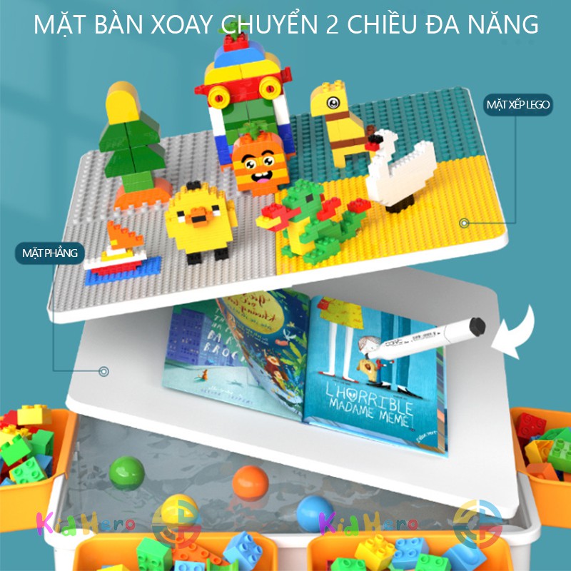 [ĐẦU TIÊN] Bàn Ánh Sáng Đa Năng Cho Bé + Bàn Vuông Lắp Ráp Lego - Dòng Đồ Chơi Trí Tuệ Kích Hoạt Não (Ánh Sáng Led 12V)