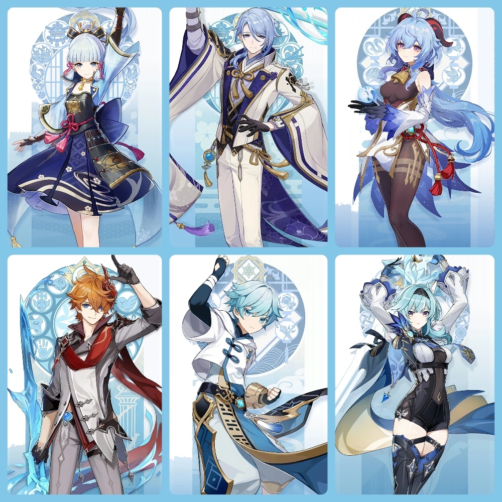 Ảnh card bo góc in hình nhân vật game GENSHIN IMPACT 50 mẫu thẻ bo viền 5*8cm anime chibi sưu tầm #