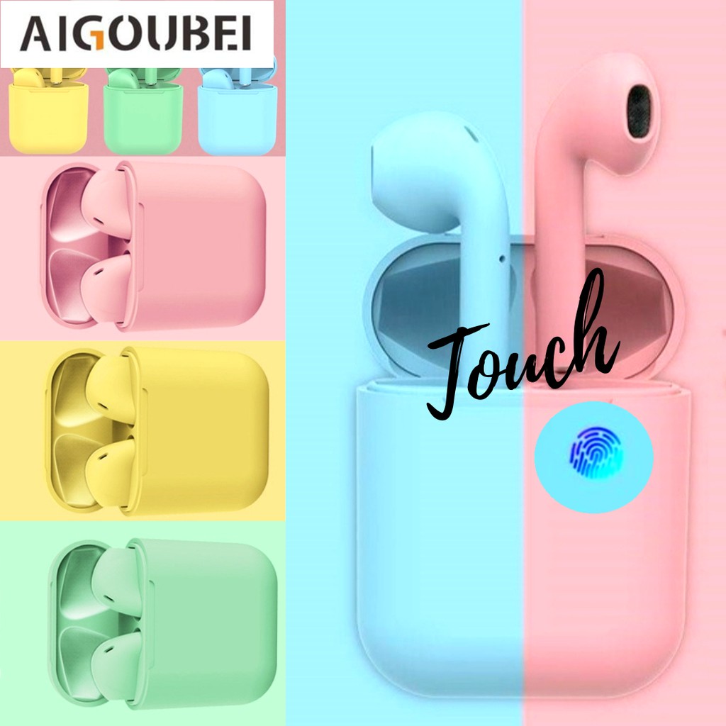 Bluetooth 5.0 Airpod i12 TWS Tai nghe không dây Bluetooth Inpod Tai nghe Airpod 3D Touch Macaron Tai nghe thể thao đầy màu sắc không hộp cho Android / iPhone (COD)