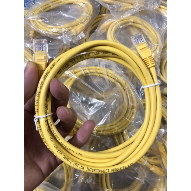 Dây mạng cat5e  2M đúc sẵn | dây mạng bấm sẵn 2m vàng