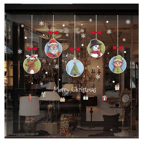 Decal trang trí tường Noel - Rèm dây pha lế Họa Tiết Cổ Tích