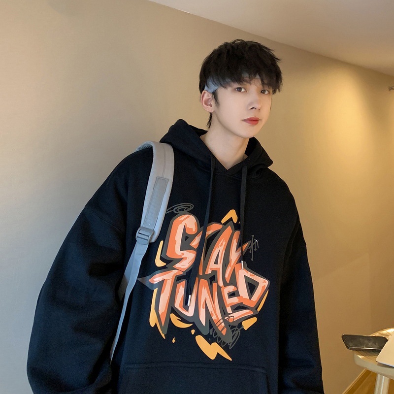 Áo hoodie AOKANG dáng rộng in họa tiết chữ cái thời trang xuân thu trẻ trung dành cho cặp đôi