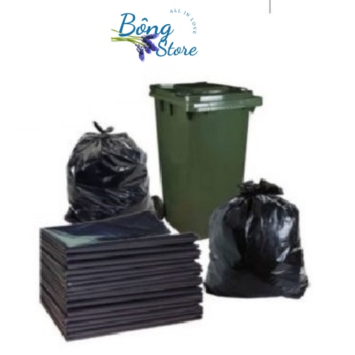 1kg Túi bọc rác Công Nghiệp PE bóng BONGSTORE, Bao đựng rác thải cuộn màu đen