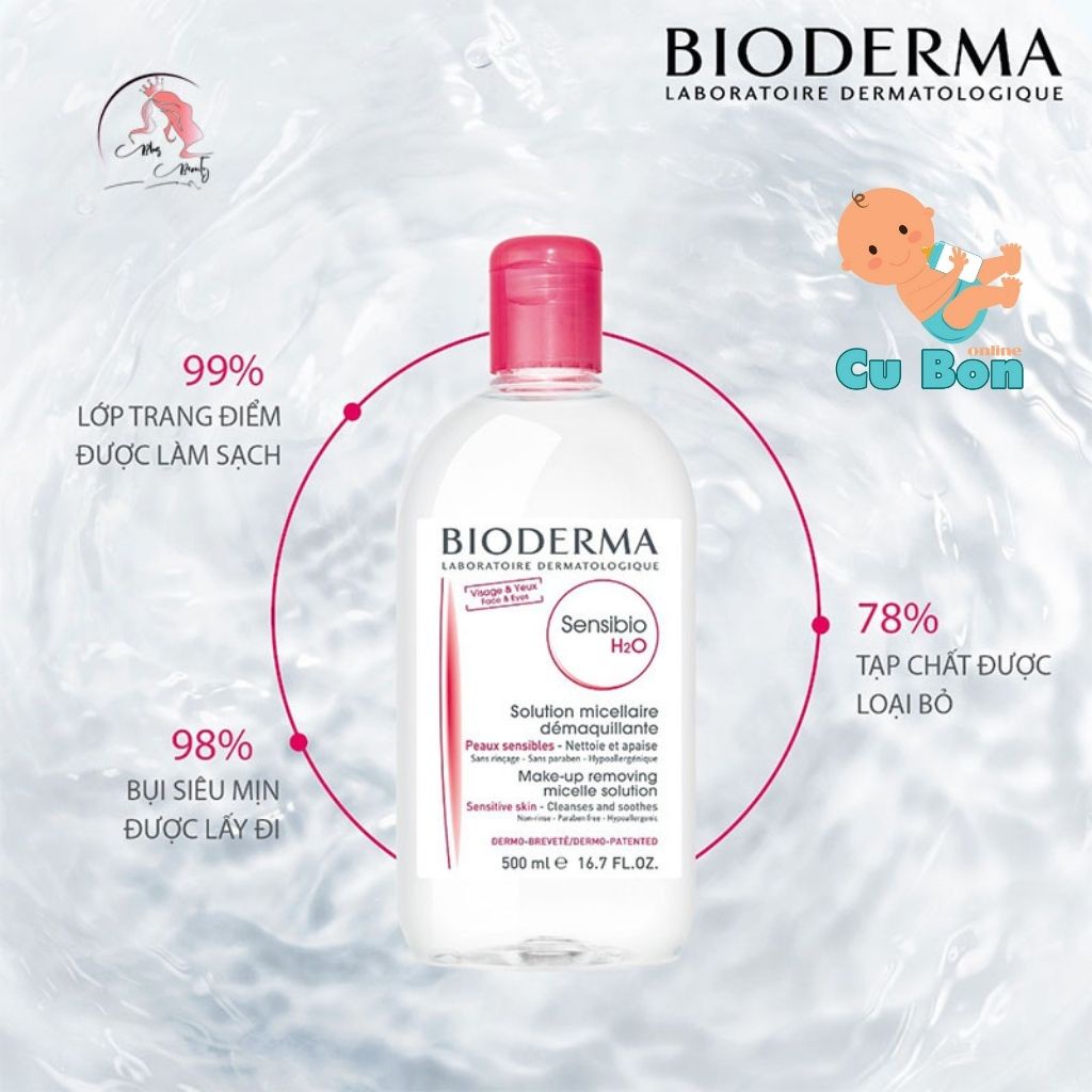 Nước tẩy trang Bioderma Crealine H2O 500ml của Pháp