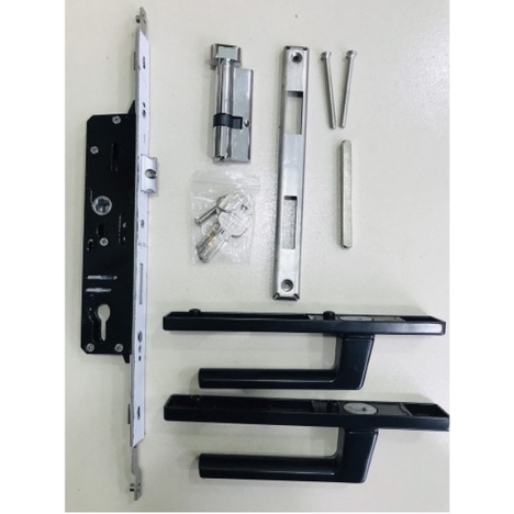 Bộ Khóa Tay Gạt Cửa Đi Đa Điểm Kinlong Chính hãng MÀU TRẮNG & ĐEN-KHÓA KINLONG LOẠI 1 CỬA NHÔM HỆ 55