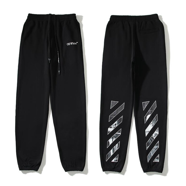 Off-white Quần Dài Chất Liệu Cotton Thiết Kế Giản Dị In Hình Cá Tính