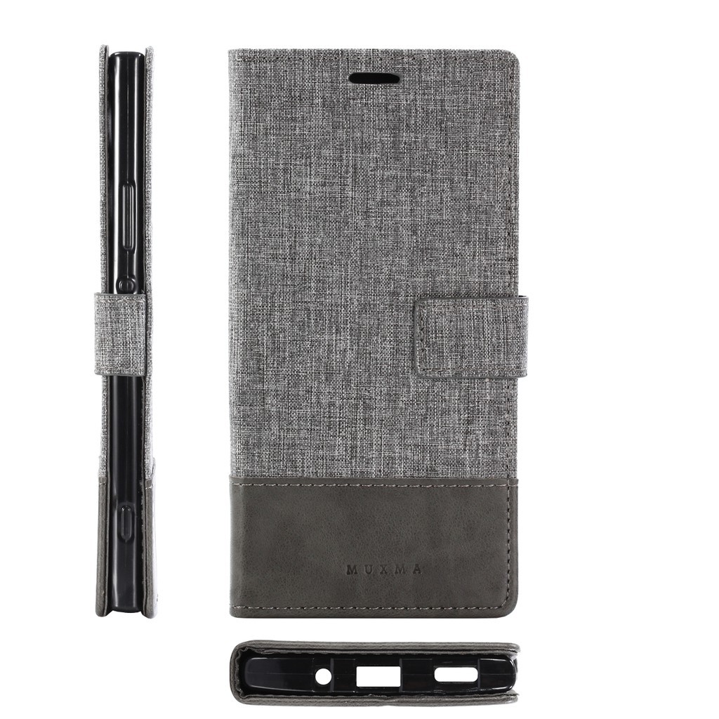 Bao da điện thoại kiêm ví gập đựng thẻ mặt vải bố dành cho Sony XA2 Ultra