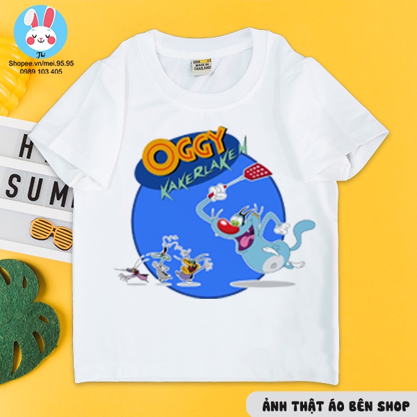Áo thun hoạt hình oggy và những chú gián tinh nghịch cho bé nhiều kích thước,áo in hình oggy