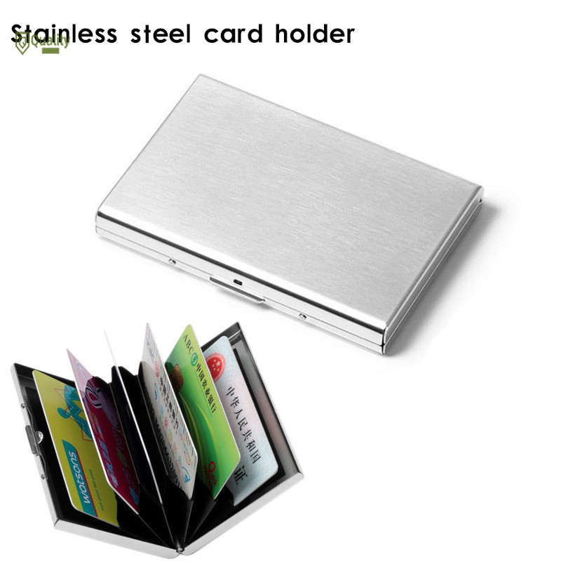 VN❤ RFID Blocking Wallet Slim Secure Stainless Steel Contactless Card Protector for 6 Credit Cards