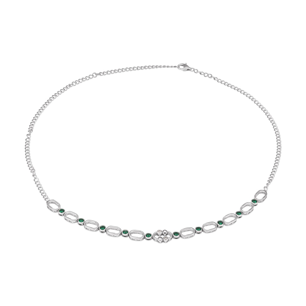 Dây cổ Bạc đính đá Sythentic Style by PNJ ZTXMW000020
