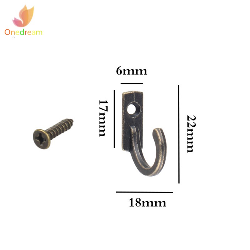 Set 10 móc treo đồ gắn tường bằng hợp kim kẽm phong cách vintage độc đáo