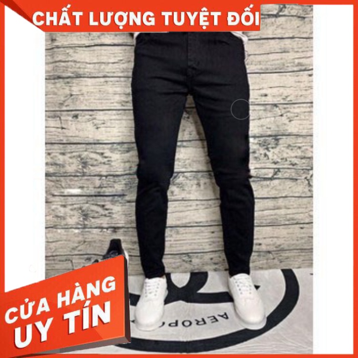 Quần Jean Nam Đen Trơn Dáng Ôm Ống Côn Trẻ Trung - Hàng nhập khẩu