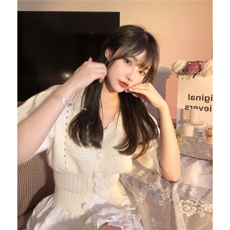 Áo kiểu Hàn Quốc đẹp bánh bèo tay phông tay ngắn AKN003