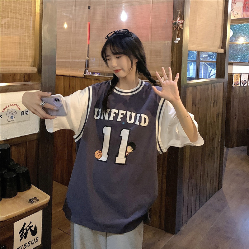 SUXI Áo Thun Bóng Rổ Ngắn Tay Dáng Rộng Thời Trang Mùa Hè Dành Cho Nữ