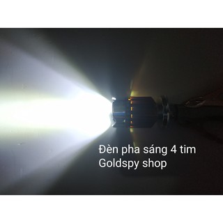 Đèn pha Led xe máy 7 màu 4 tim H4 ( giá 1 cái )