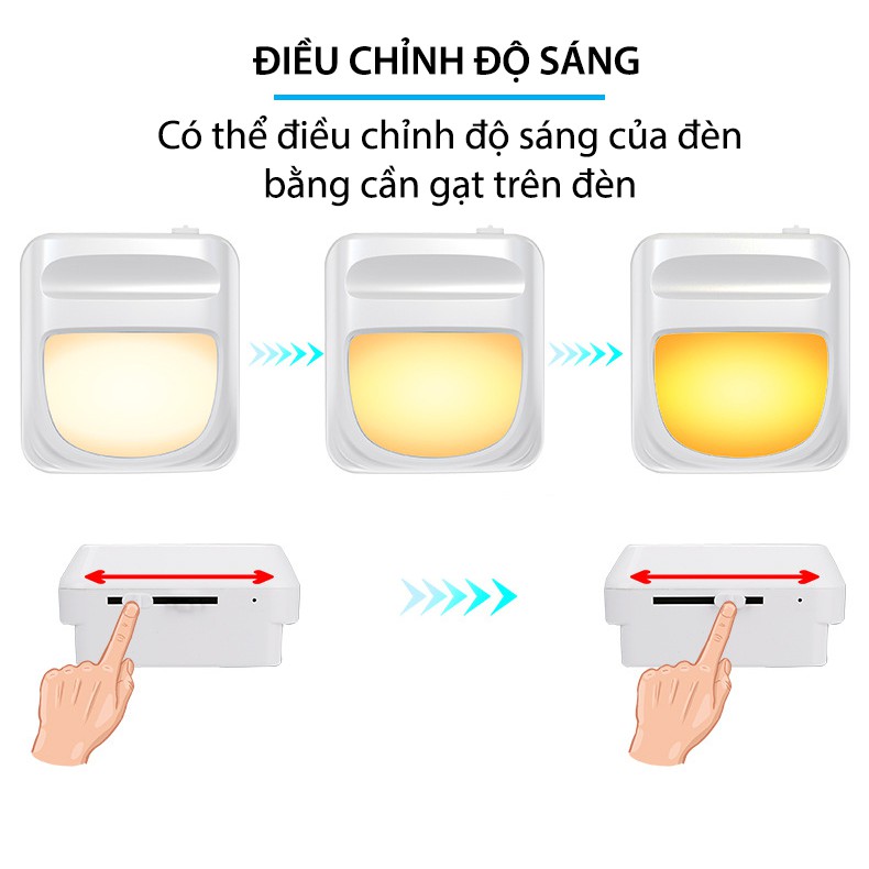 Đèn ngủ thông minh tự động sáng khi tối (điều chỉnh được độ sáng)