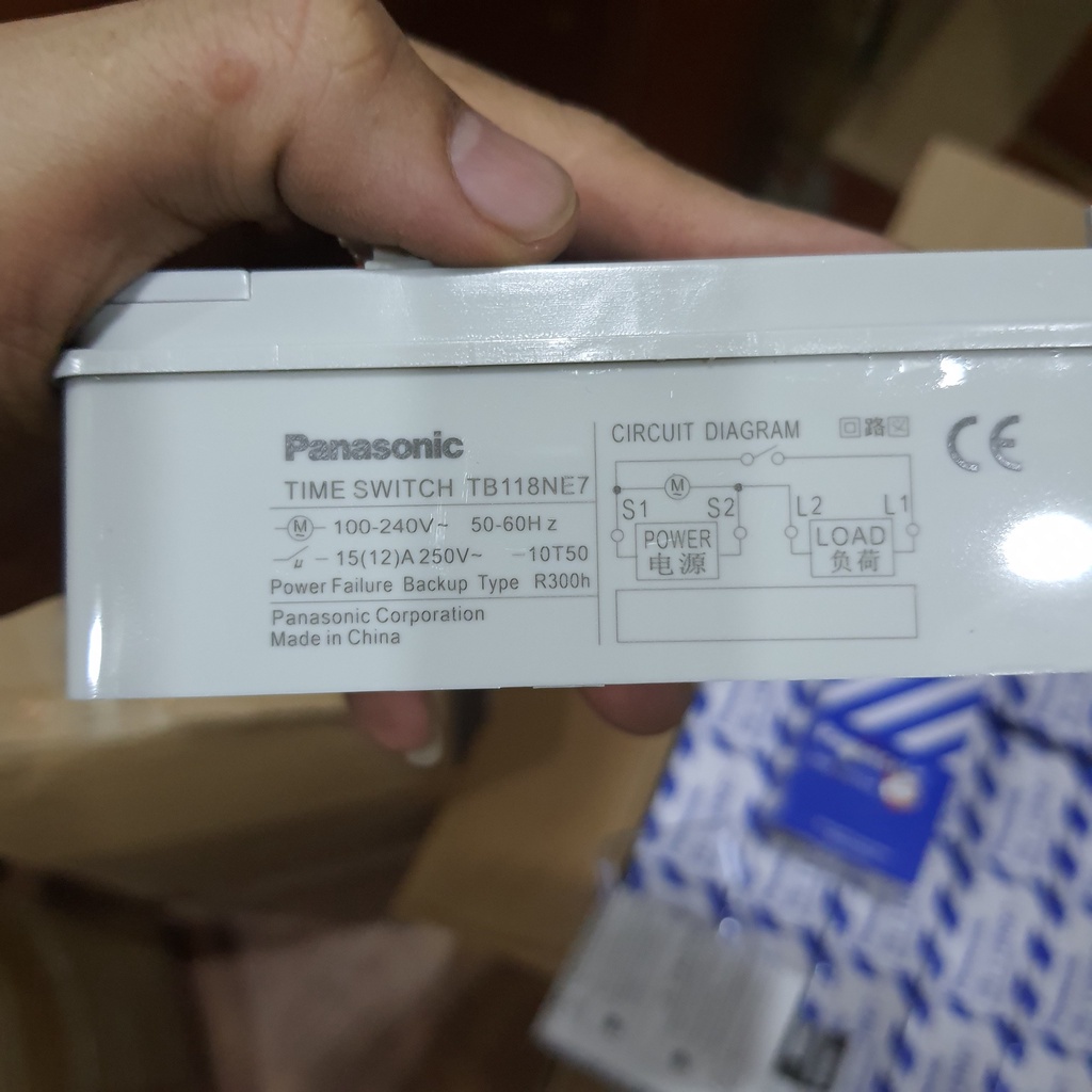 Công tắc hẹn giờ cơ Panasonic TB118N 15A 220V tặng kèm pin chờ Timer hẹn giờ Panasonic TB118N ổ cắm hẹn giờ cơ