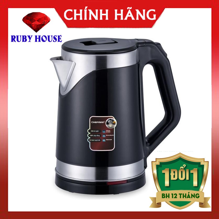 Ấm Siêu Tốc Chefman Chính Hãng 2 Lớp Cách Điện, Dung Tích 2 Lít