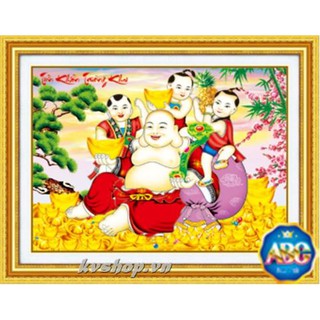 Tranh gắn đá phật di lạc – tiếu thẩu trường khai df362 , chưa đính