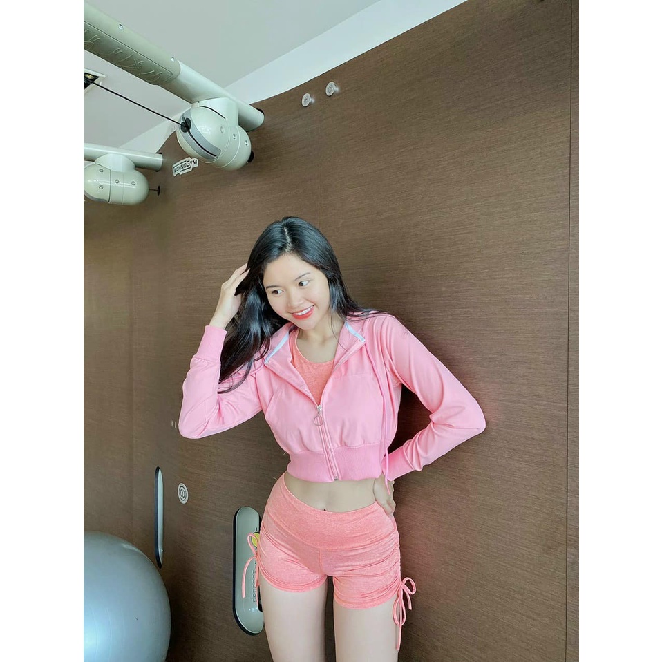 Áo khoác croptop chất da cá