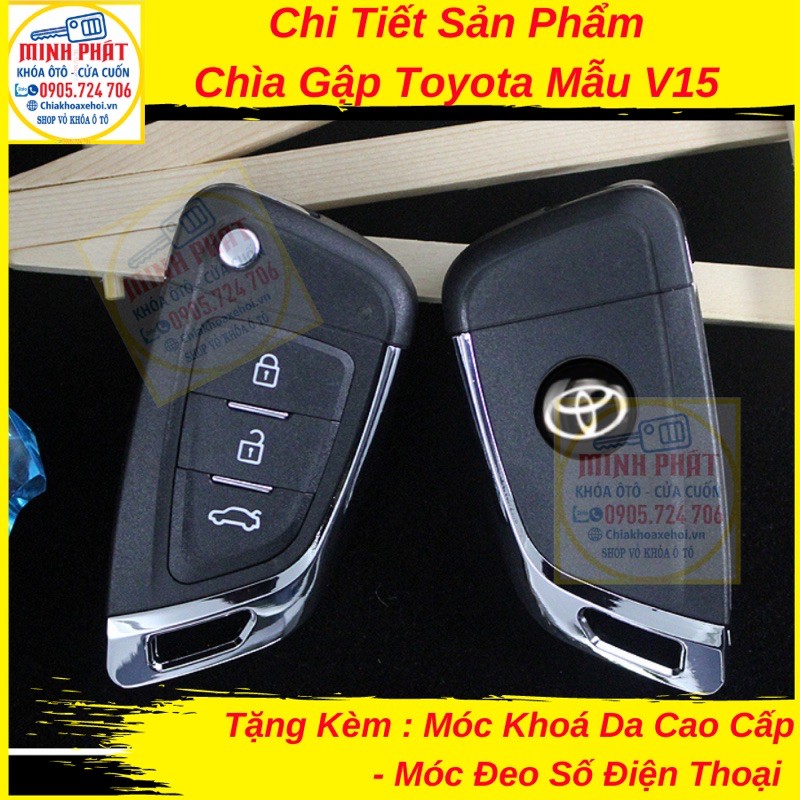 Chìa Khoá Xe Toyota Vios Innova Fortuner Corolla altis Hilux Yaris Mẫu Gập