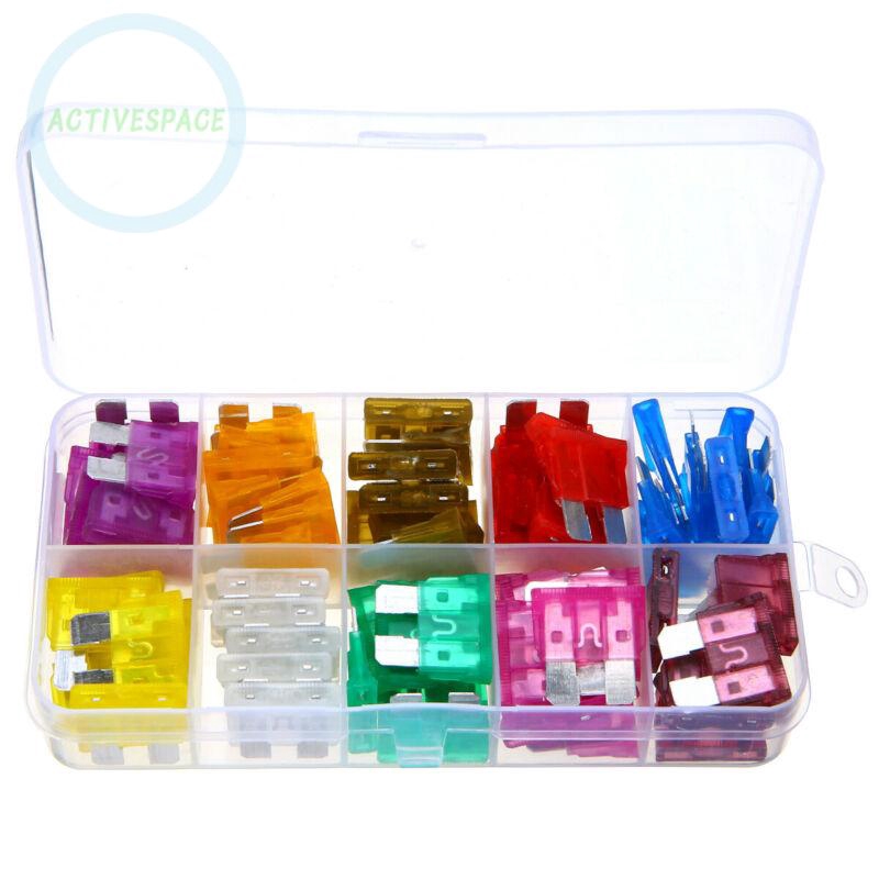 80pcs 12V Standard Blade Car Fuses 3A~40A Assorted Set + 1pc Puller Kit