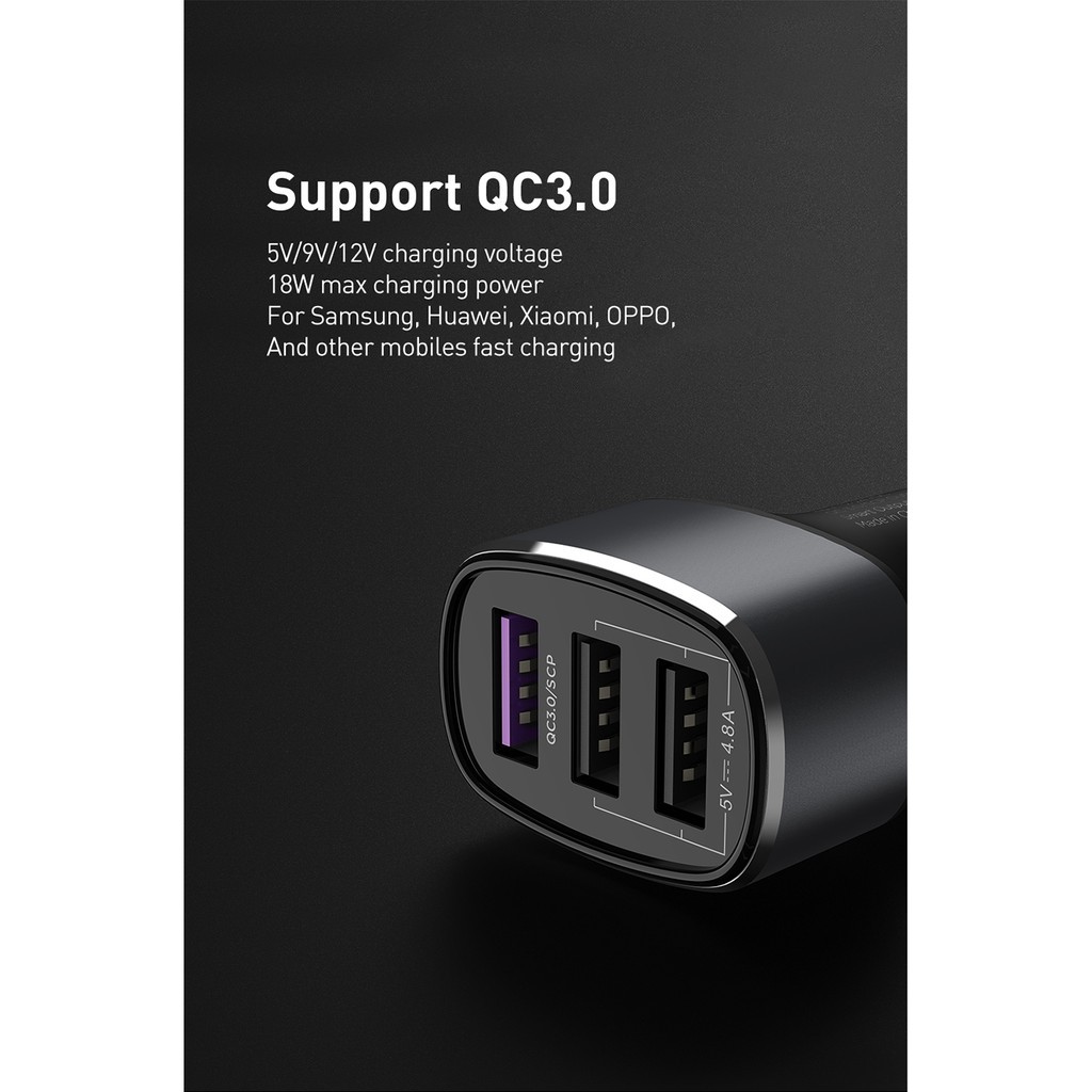 Đốc sạc Mcdodo QC 3 cổng USB 4.0 3.0 tiện dụng cho Samsung Xiaomi SCP