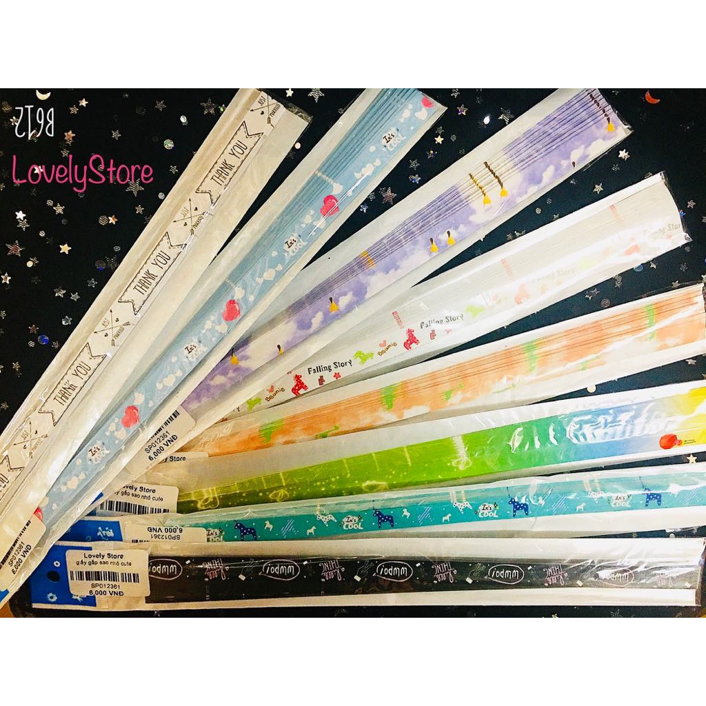 30 giấy gấp sao cute/giấy gấp sao hoạ tiết dễ thương/giấy gấp sao ngộ nghĩnh