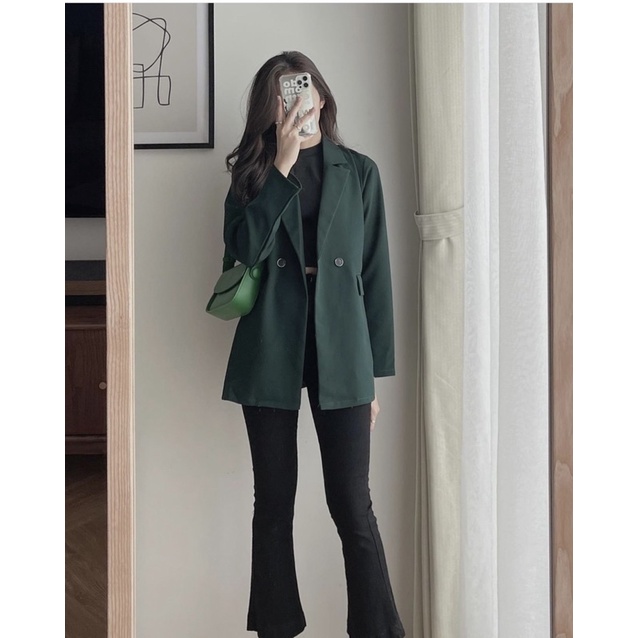 ÁO BLAZER 1 LỚP DÁNG DÀI 2 CÚC PHONG CÁCH KOREA/ÁO VEST 2 CÚC | BigBuy360 - bigbuy360.vn