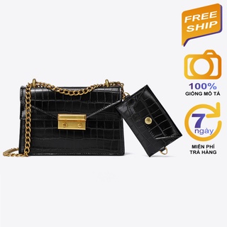Set túi 2 món có ví nhỏ kèm theo, size mini, quai xích độc lạ TDC09