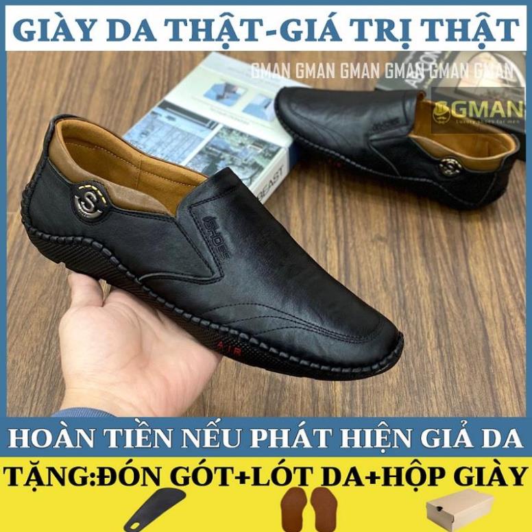 Giày lười nam da bò mềm mại đế cao su êm chân khâu chỉ bảo hành 1 năm TK0105 45 ⛸️