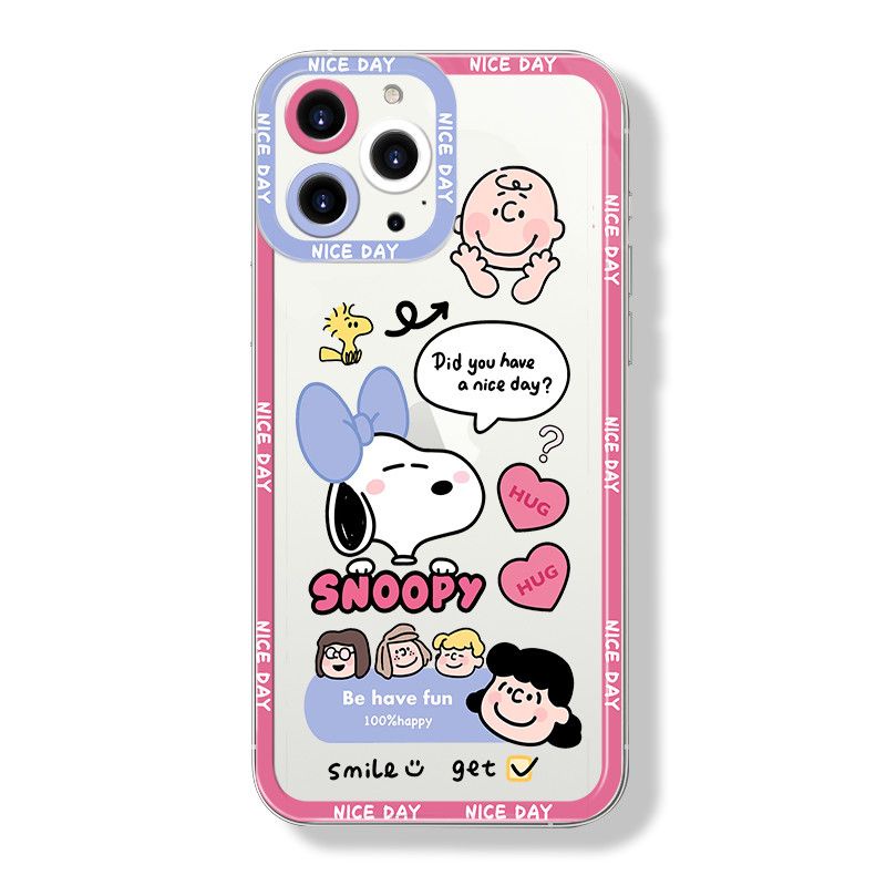 Ốp Điện Thoại TPU Trong Suốt Hình Snoopy Mắt Thiên Thần Cho iPhone 14 Pro Max Mini 13 12 11 XS XR X 8 7 Plus 6S 6 SE 2022