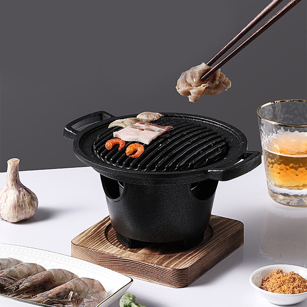 YOHOLOO Bếp Nướng BBQ Nhỏ Sáng Tạo Nhật Bản Chảo Nướng BBQ Ngoài Trời Không Khói Cho Một Người, Cho 1-2 Người