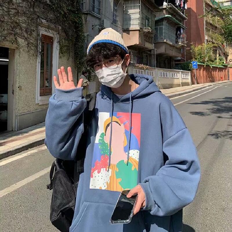 Áo hoodie dáng rộng thời trang mùa đông cho cặp đôi size M-5XL