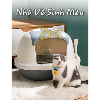 Nhà vệ sinh cho mèo - Toilet mèo size lớn cao cấp tặng kèm xẻng - [Nông Trại Thú Cưng]