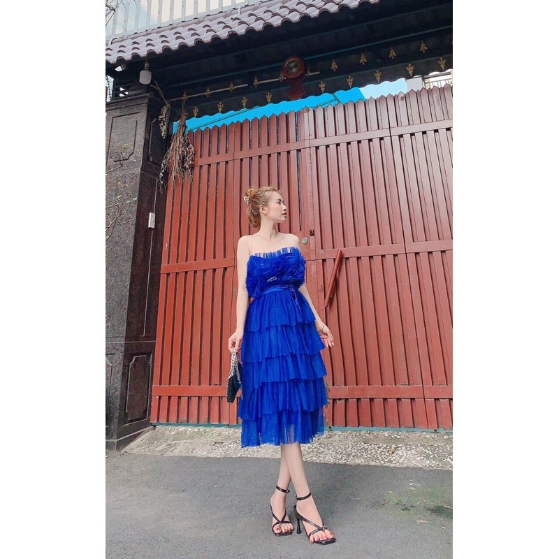 (HÌNH THẬT) ĐẦM LƯỚI 5 TẦNG DỰ TIỆC 6 MÀU | BigBuy360 - bigbuy360.vn