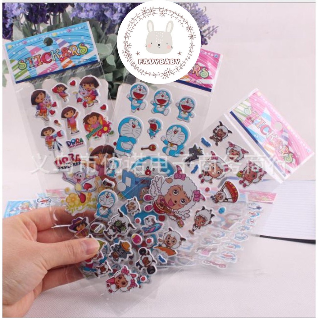 Sticker 3D-Tranh Dán Xốp 3D-Hình Dán Động Vật Pony Siêu Nhân Anh Hùng Xe Cộ Công Chúa cho bé Mẫu Ngẫu Nhiên - Favybaby