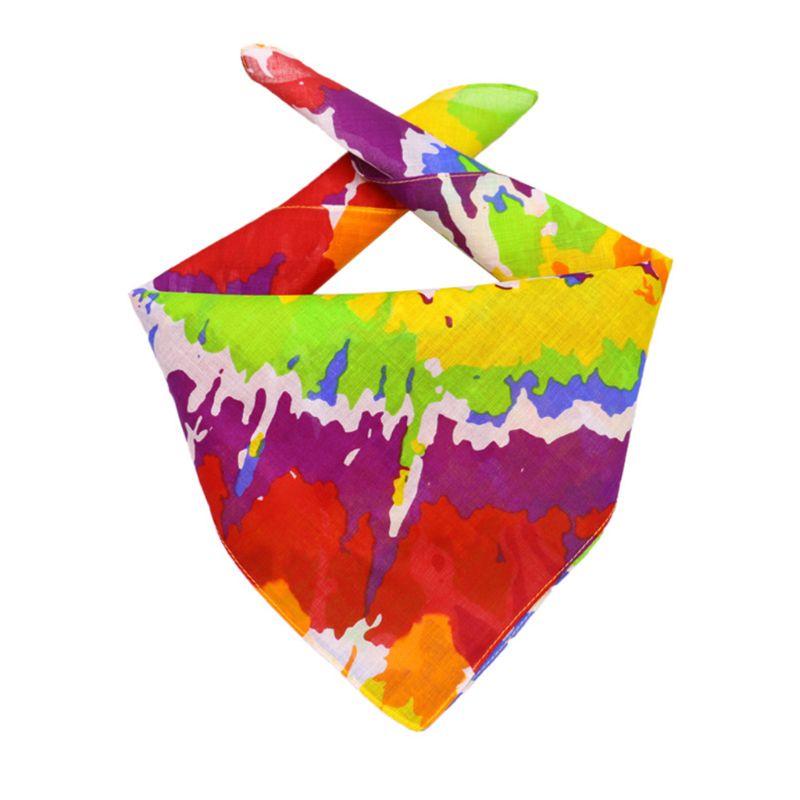 Xiangbao Khăn Choàng Cổ Vuông Họa Tiết Màu Nhuộm Gradient Phong Cách Bohemian