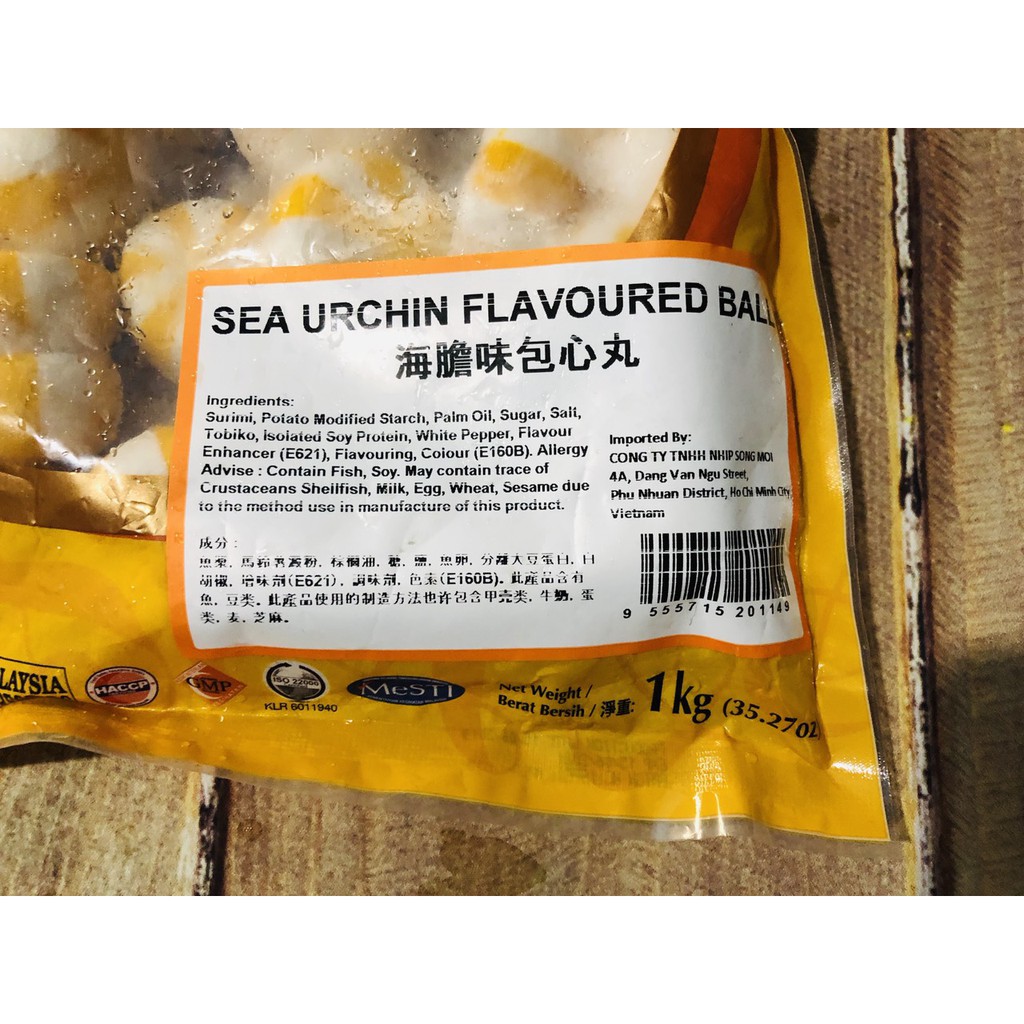 cá viên nhân trứng nhím 500g nhập khẩu Malaysia (vàng)