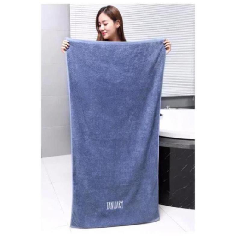 Khăn Tắm 100% Cotton Loại 70x140cm Trọng lượng 500g Siêu Mềm Mại Siêu Thấm Hút, Thêu Tên Các Tháng