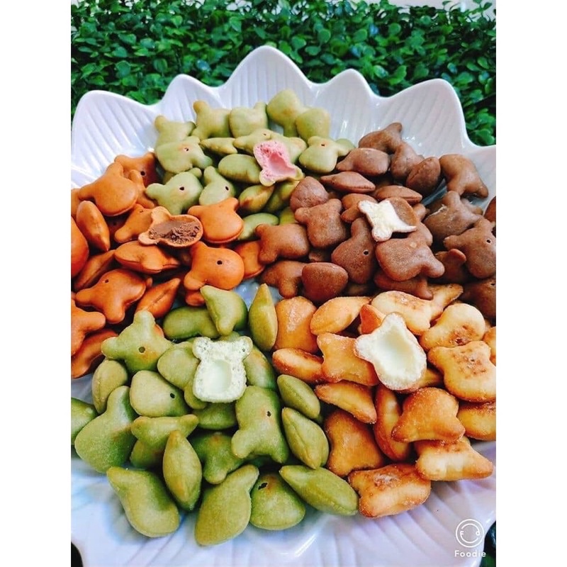 bánh gấu nhân kem Mix Lon 350gram