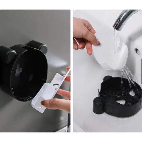 Hộp đựng xà phòng hình gấu, nắp lật không khoan tường | Kệ để đồ, khay, đĩa đựng xà phòng đa năng mẫu mới