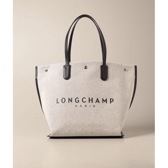 Túi tote canvas logo Long.champ